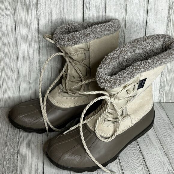 SPERRY Womans 7.5 Quarter  Water Proof Duck Boots # STS99765 Suede Leather Laced - Picture 1 of 11